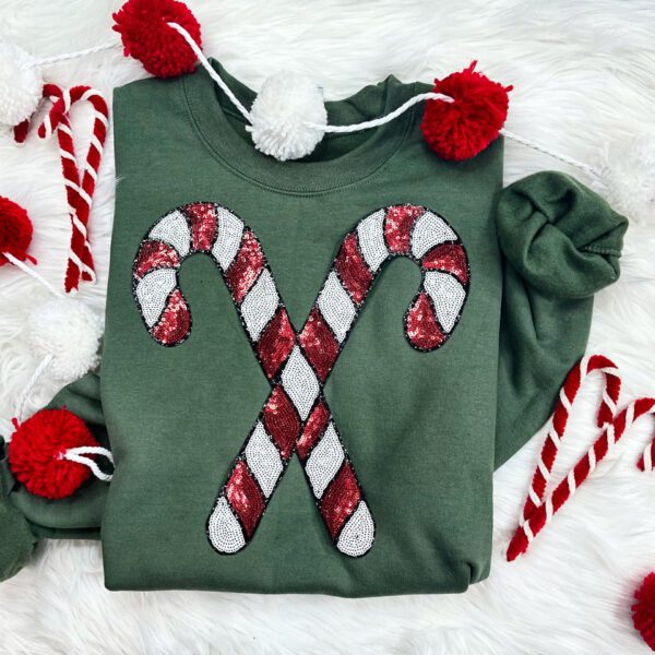 Sequin Candy Cane Hoodie